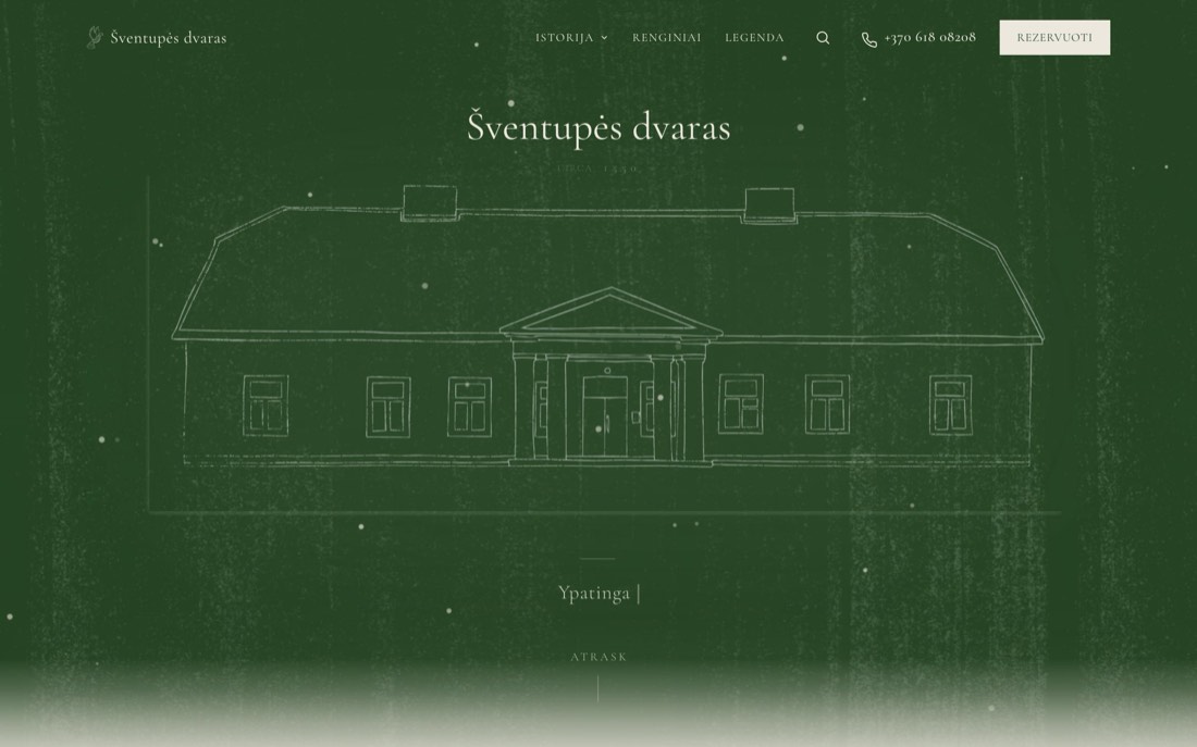 Šventupės dvaras svetainės vaizdas